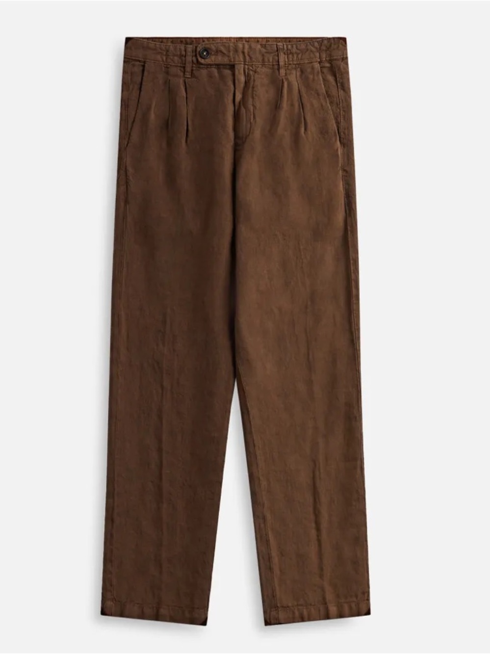 Men's Casual Brown Pleated Trousers